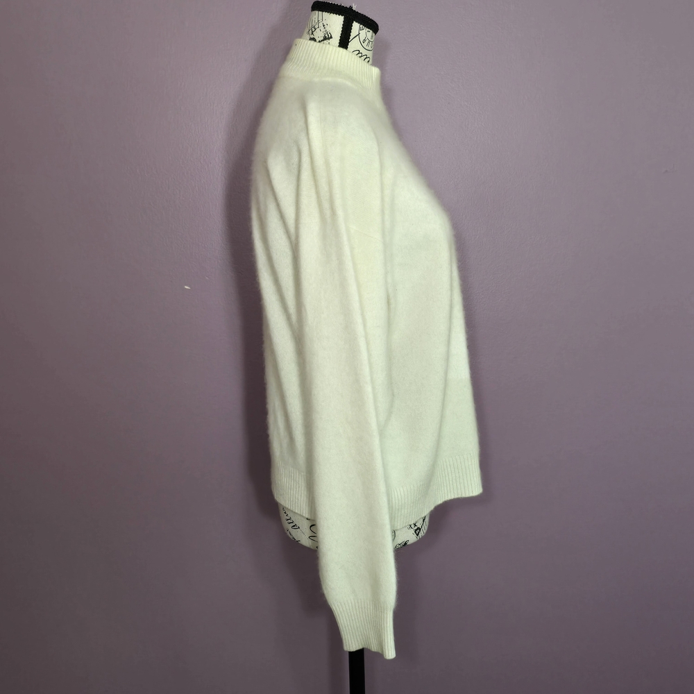 Charter Club Elegant Off-white Cashmere Turtleneck Sweater Classic Quiet Luxur L - Picture 6 of 9